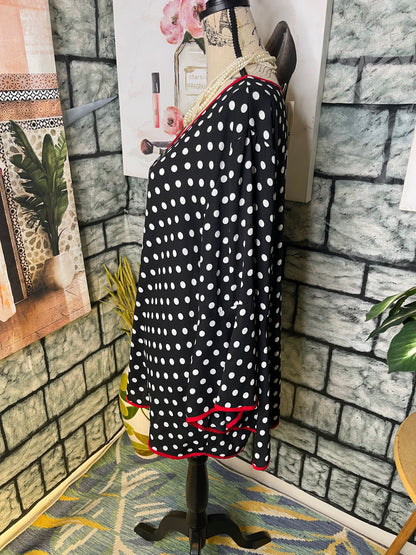 EST 1946 Black White Polka Dot Dress Women sz 22/24