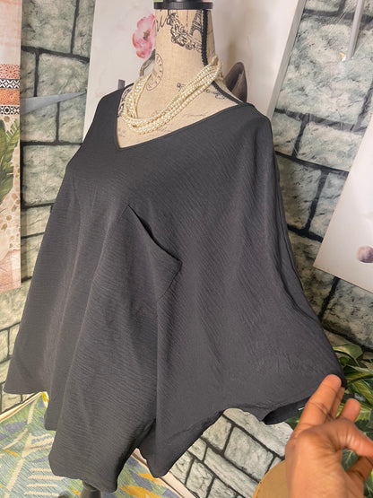 Zenana Black Blouse Women sz 3XL