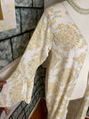 White yellow floral cover duster women sz small / medium