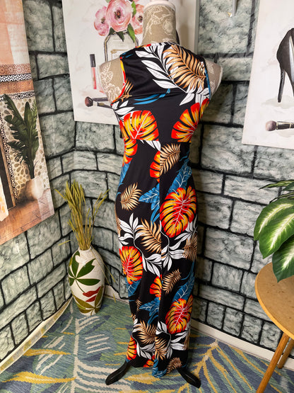 Shein Black Floral Dress Women sz Medium