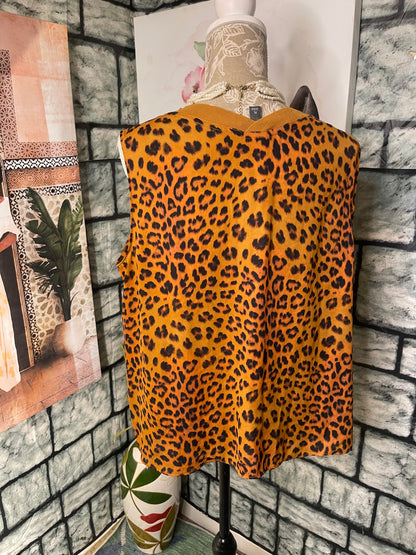 Worthington Orange Print Blouse Women sz XL
