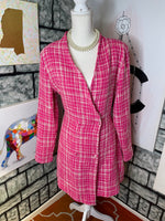 New Boohoo Pink Blazer Dress Women sz 14