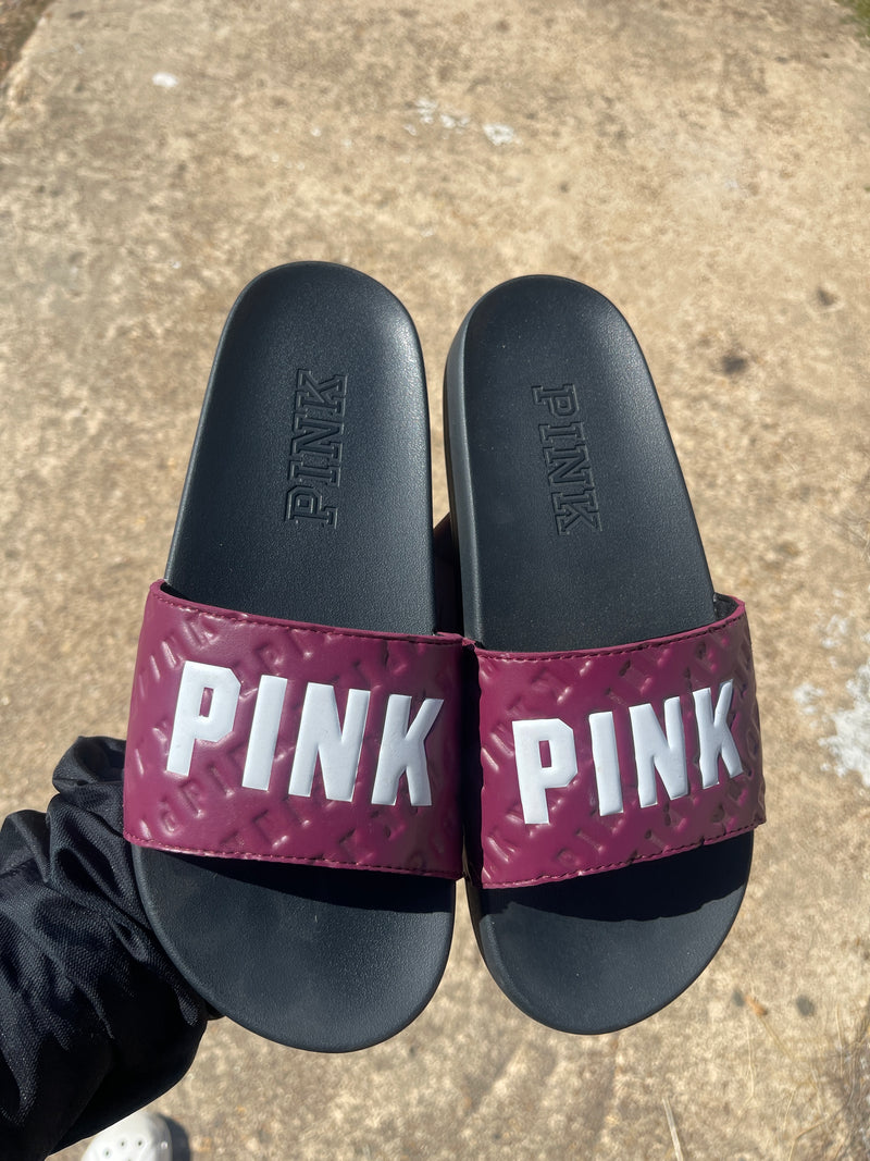 PINK purple slide sandals women sz 9/10
