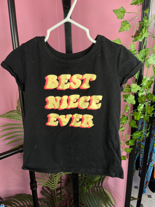 Childrens Place "best Niece" Black Yellow Shirt Girls sz 5T