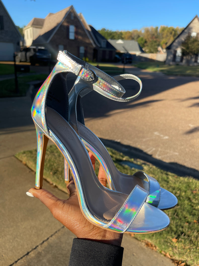 Charlotte Russe silver heels women sz 8