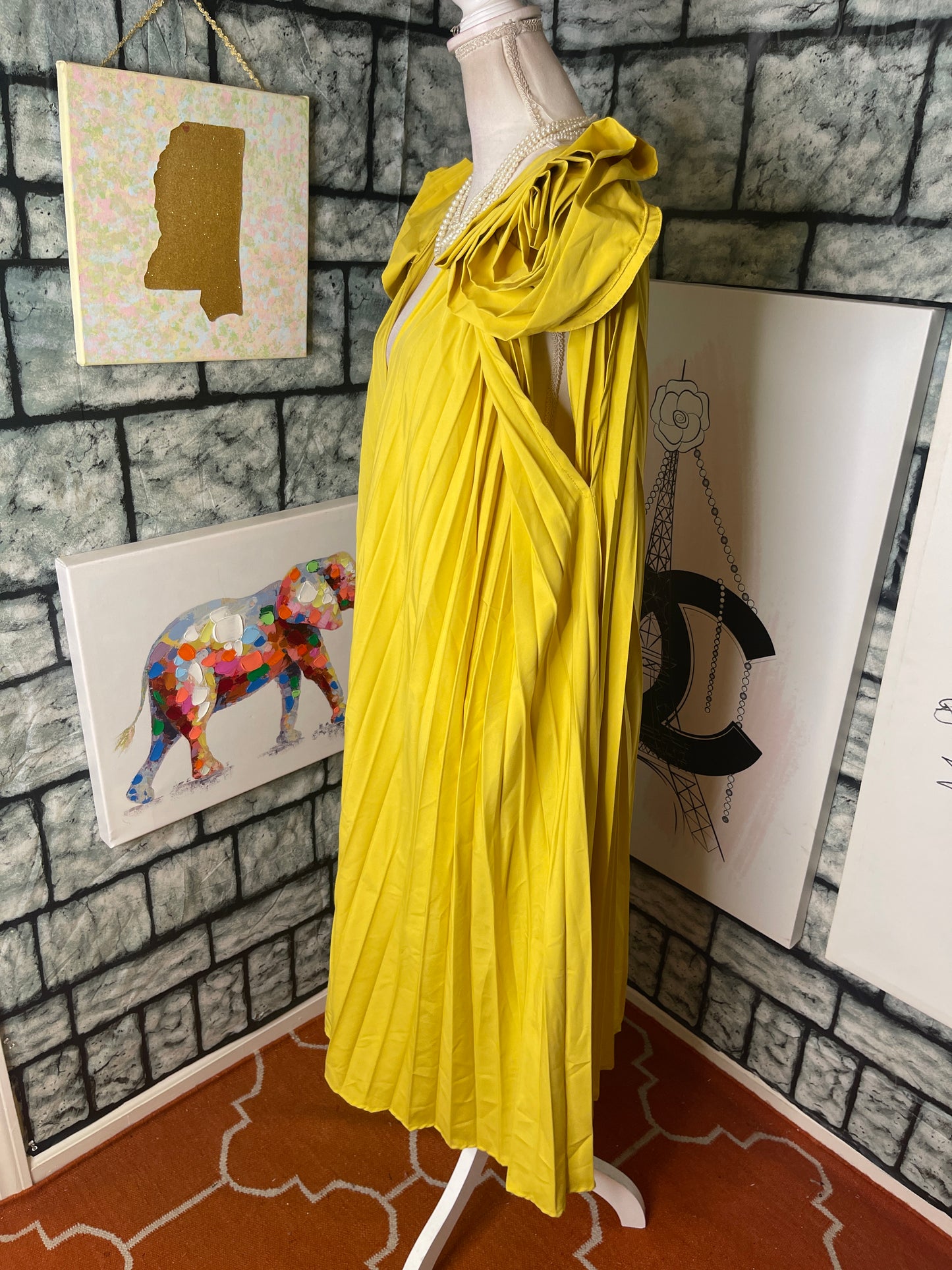 NEW N by Nancy Yellow Dress Women sz 2XL (best fit XL)