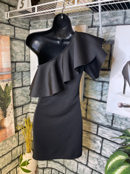 Black Ruffle Dress Women sz Small