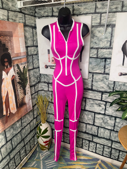 Monaco Pink Jumpsuit Women sz Small