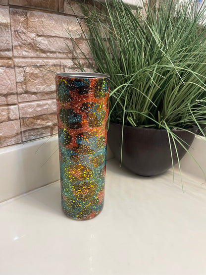 Hogg Orange Blue Print Tumbler 30oz (missing top)