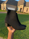 Black heel booties women sz 8.5