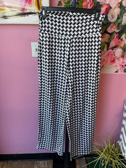 MudPie Black White Stretch Pants Women sz Medium