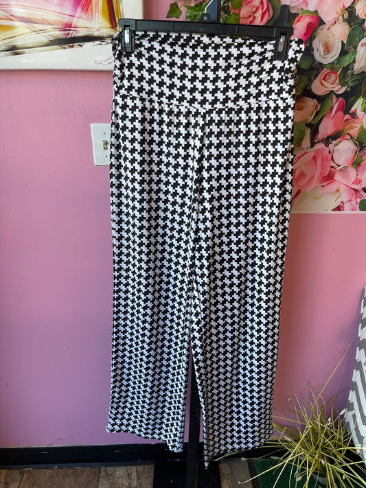 MudPie Black White Stretch Pants Women sz Medium