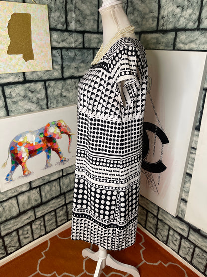Merona Black White Dress Women sz Large