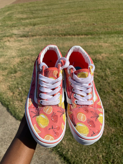 Vans Pink Fruity Sneakers Girls sz 2