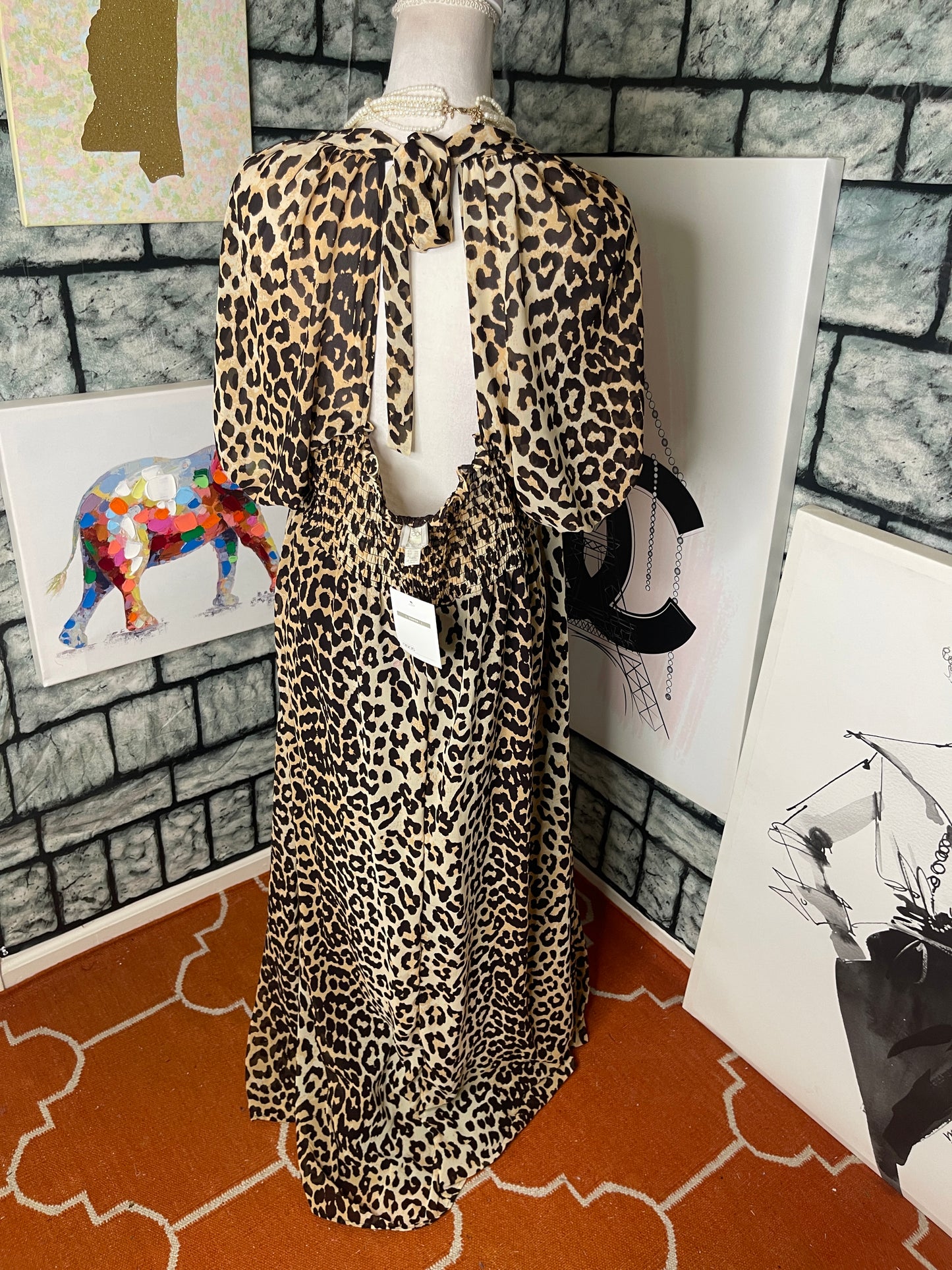 NEW Asos Brown Print Dress Women sz 14 & 18