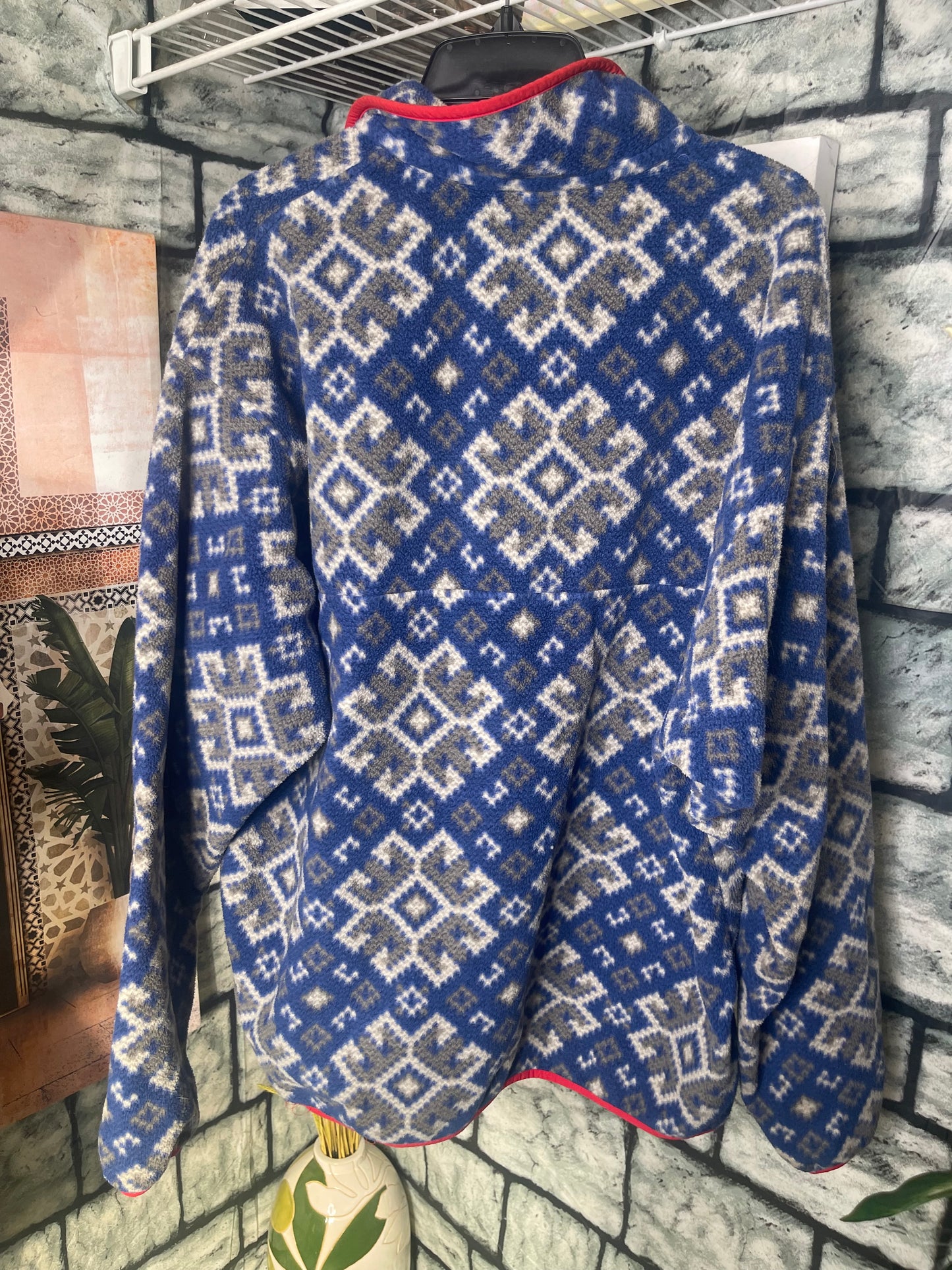 Patagonia Blue Print Pullover Men sz XL