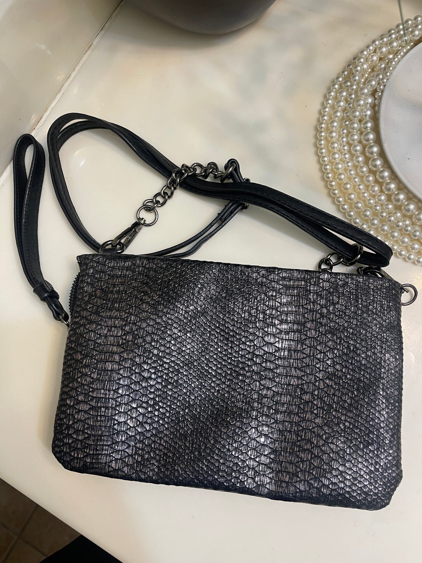 Jessica Simpson black silver crossbody