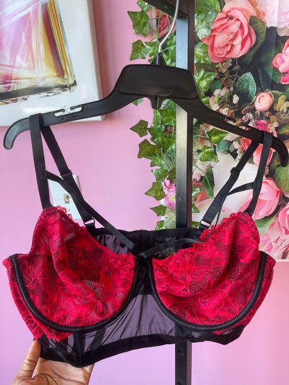 NEW Adore Black Red lace Bra Women sz 3XL