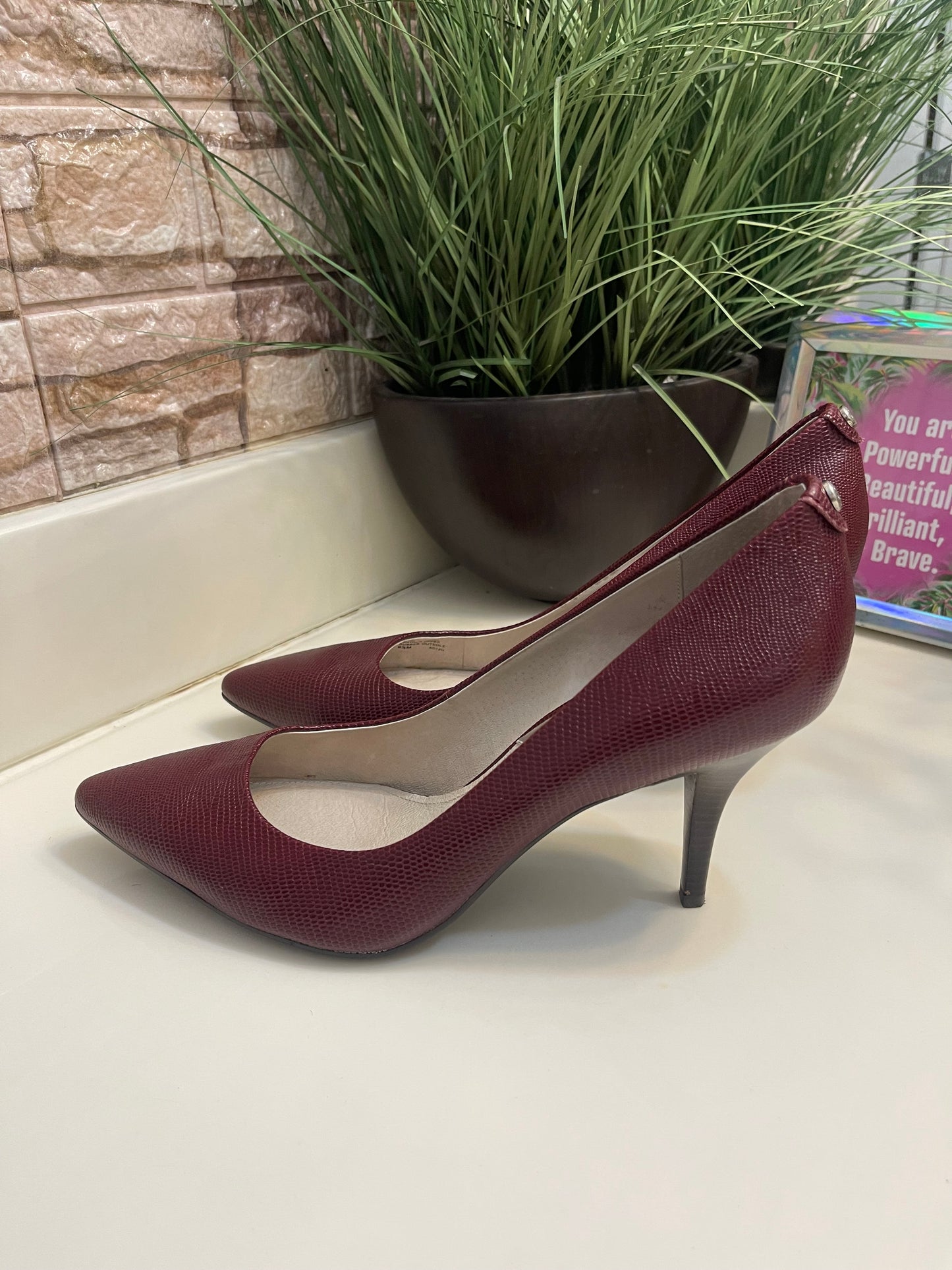 Michael Kors Burgundy Heels Low Women sz 9.5