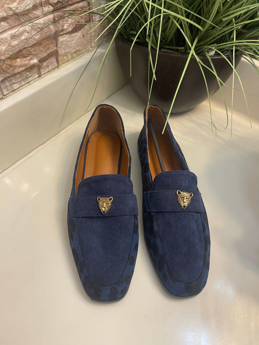 NEW Blue Black loafer Women sz 9