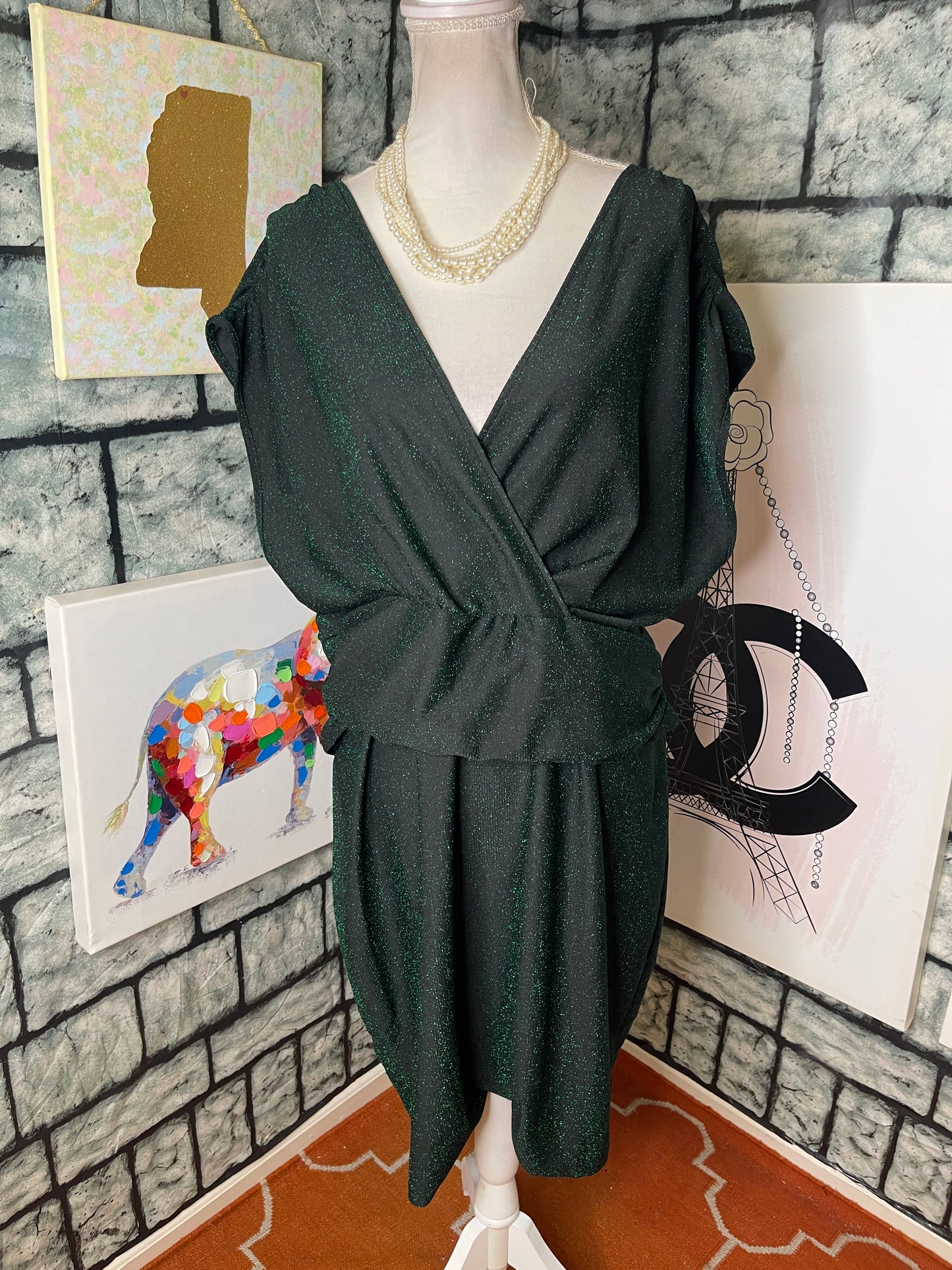 Shein Green Dress Women sz 4XL