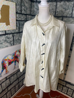 Multiples off white button blouse women sz XL