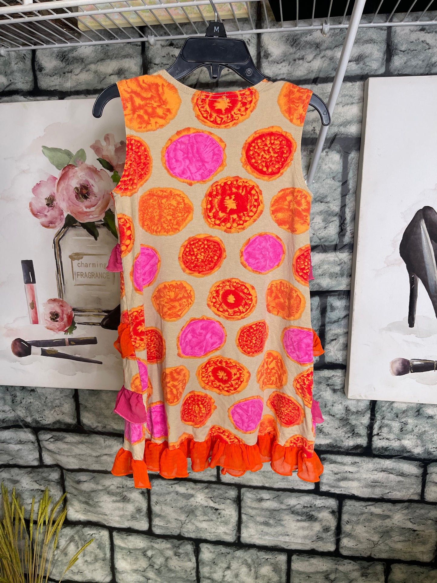 Zaza Tan Orange Dress Girls sz 6