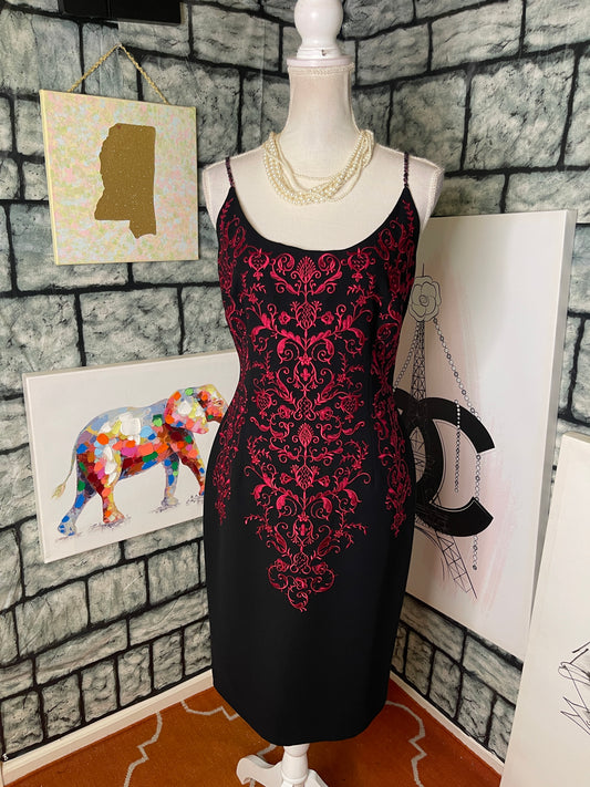 Maggy London Black Red Dress Women sz 6