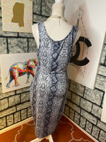 Gray Black Animal Print Dress Women sz XL