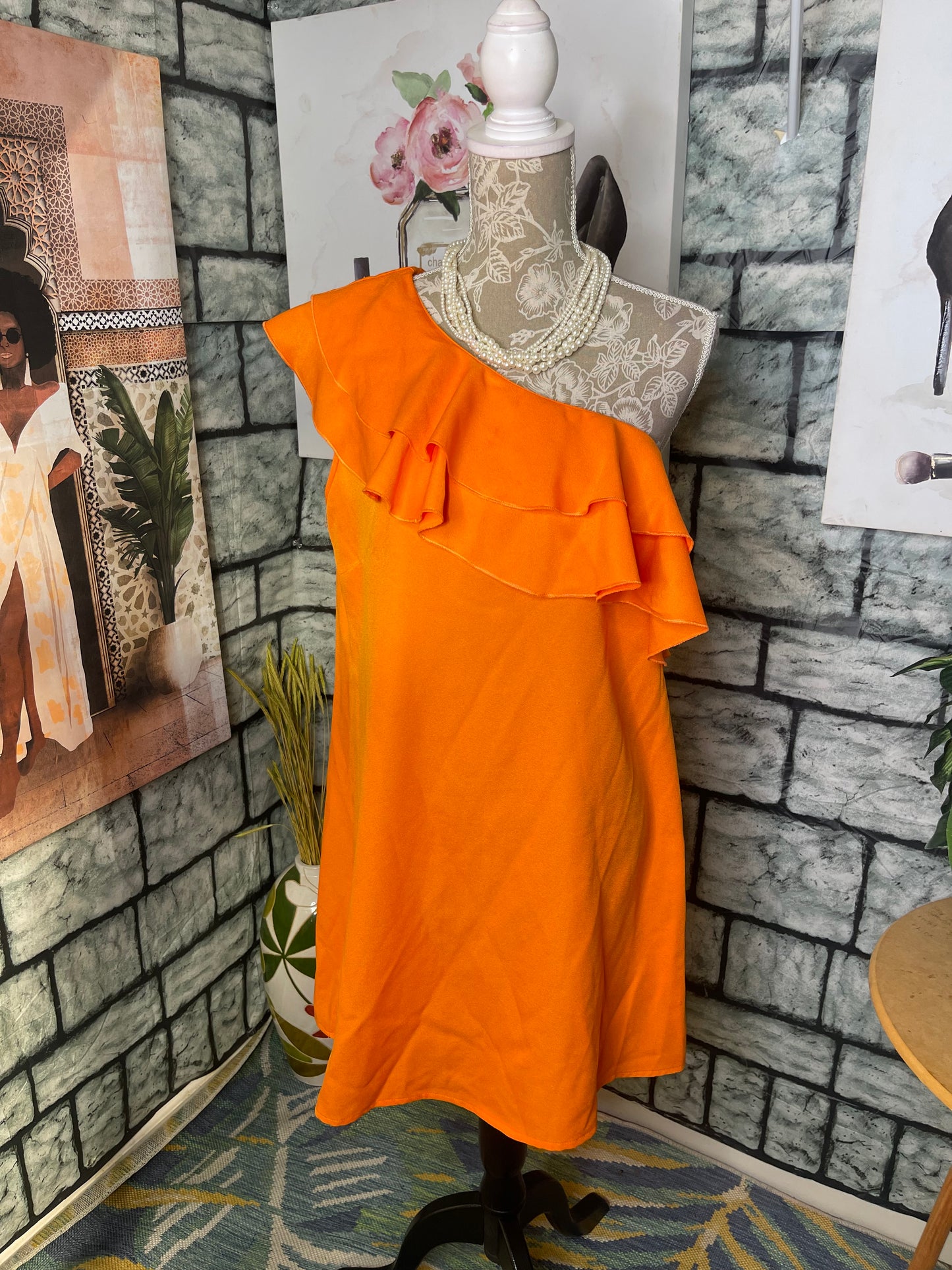 Shein Orange Dress Women sz Large