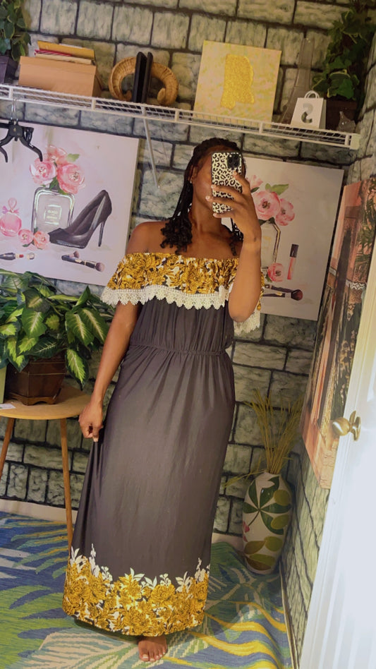 Me too Magic Black Yellow Dress Women sz 2XL