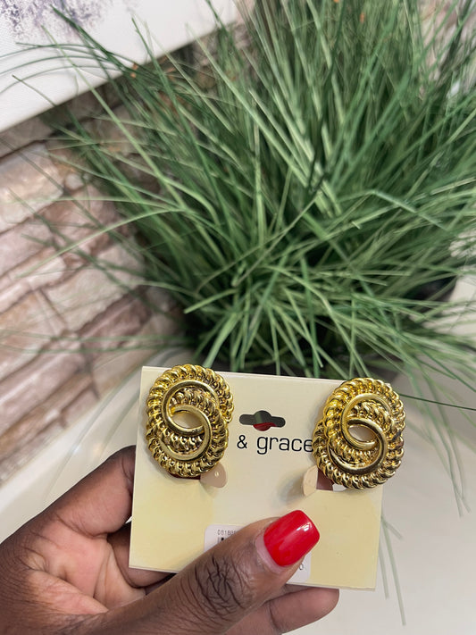 NEW Ava & Grace Gold Clip On Earrings