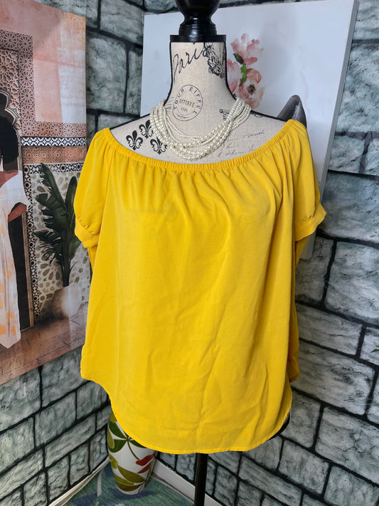 NEW Ambiance Yellow Blouse Women sz XL