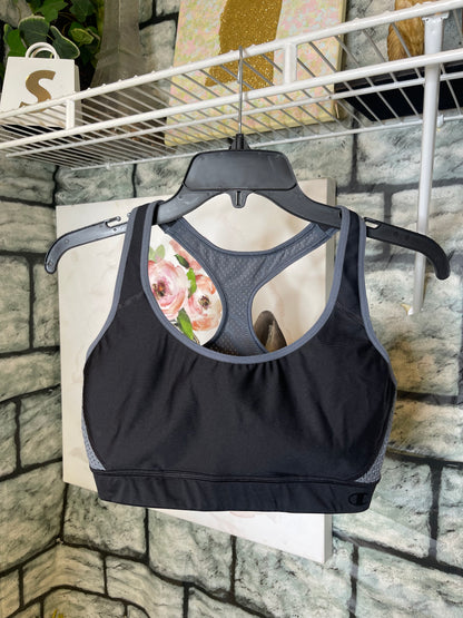 Champion Black Gray Sports Bra Women sz Medium