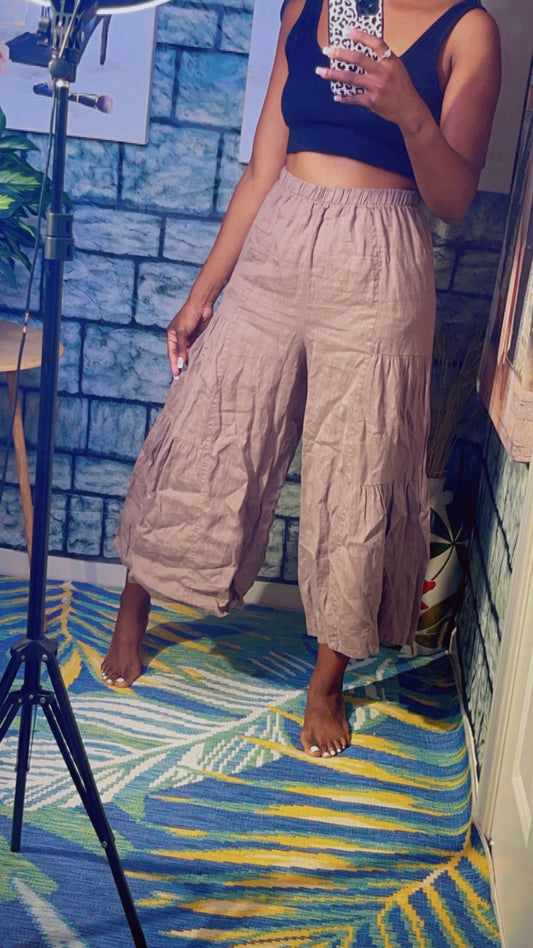 Match Point Brown Flow Pants Women sz Medium