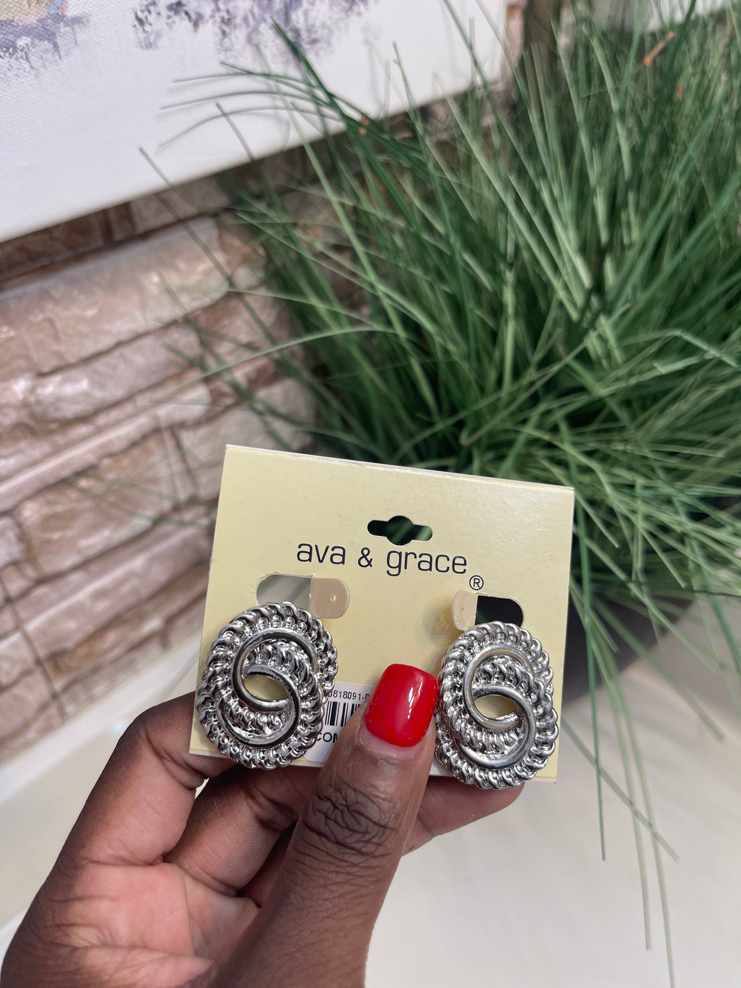 NEW ava & Grace Silver Clip On Earrings