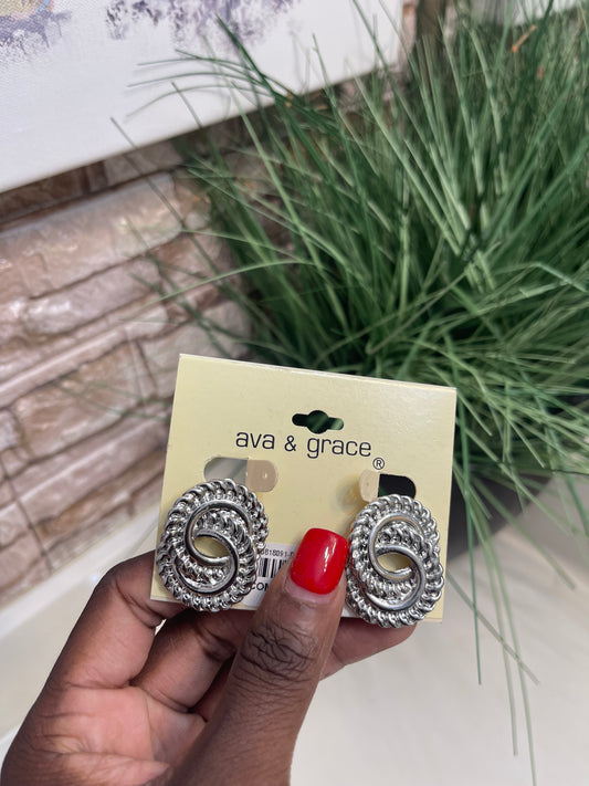 NEW ava & Grace Silver Clip On Earrings
