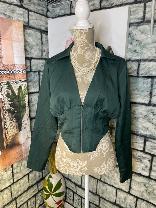 Milla & Honey Green Blouse Women sz Large