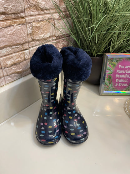 Carter's Blue Polka Dot Rainboots Girls Toddler sz 6