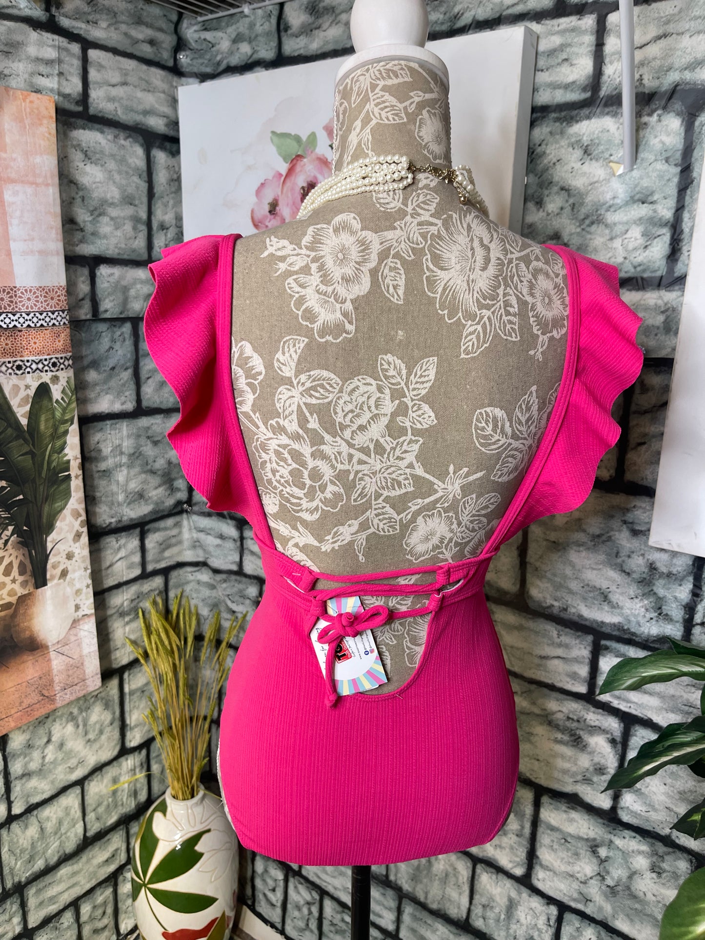 Shein Pink Swimsuit Women sz Small