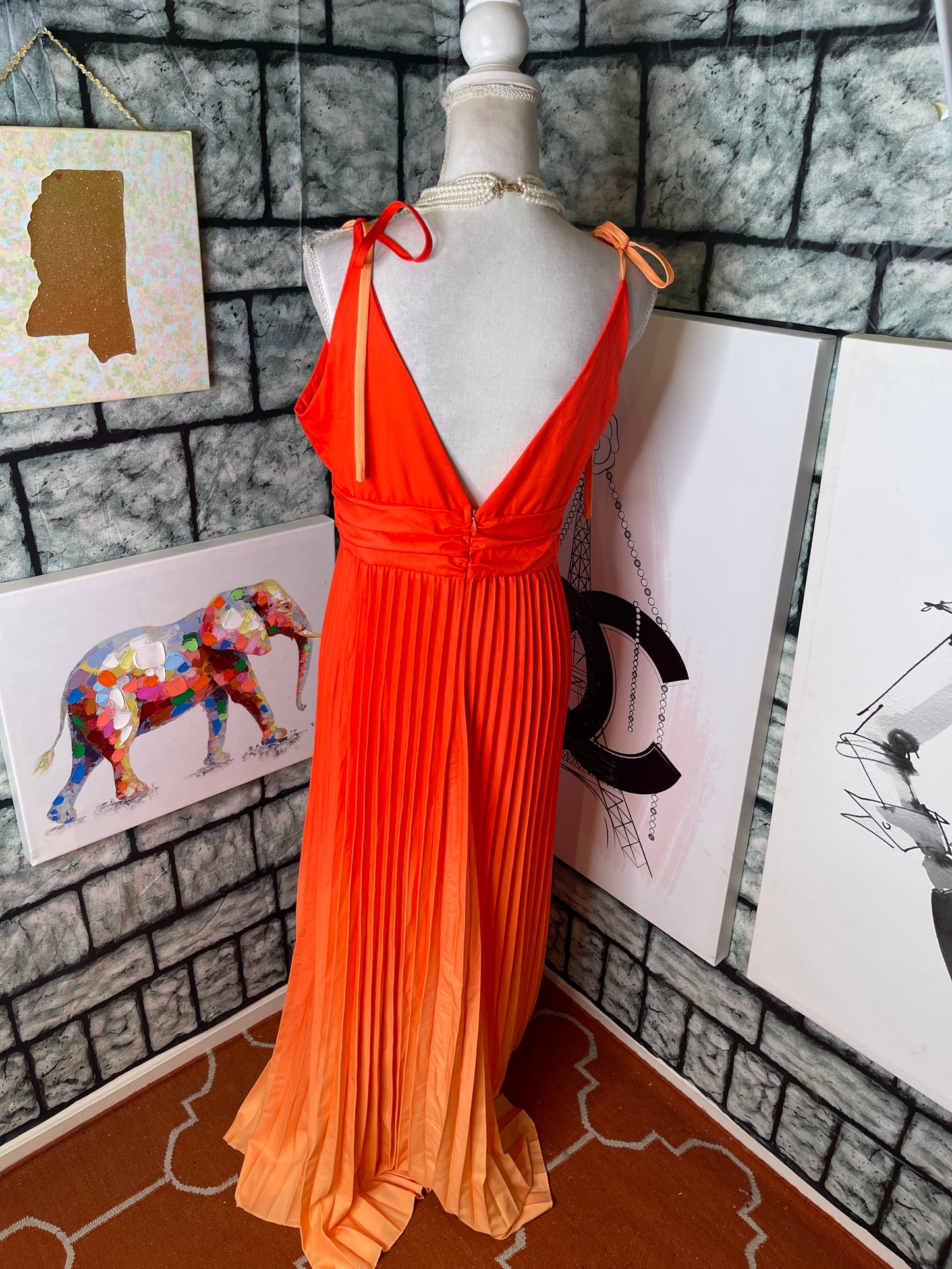 Metamorphosis Girl Orange Dress Women sz Large