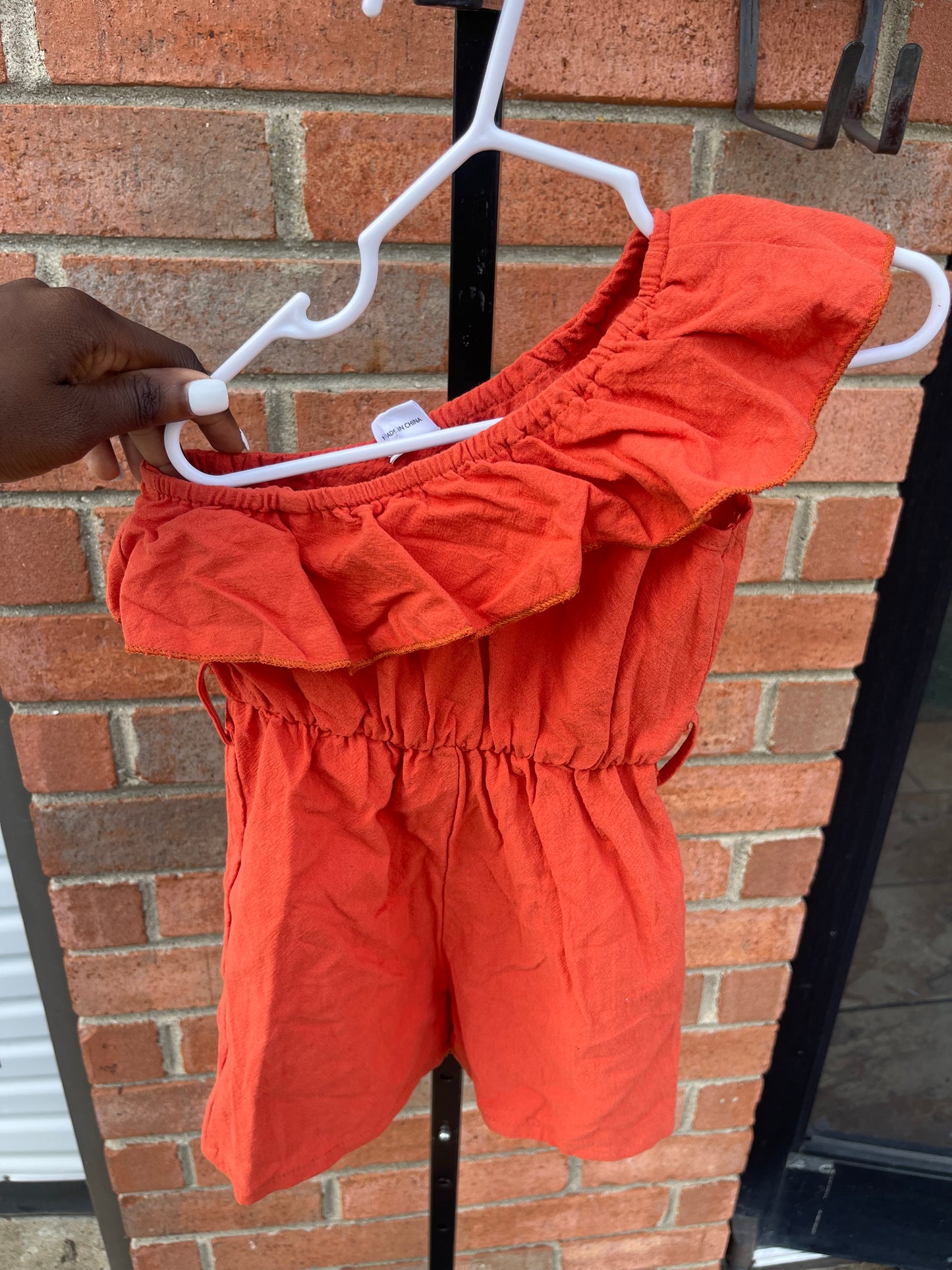 NEW Pat Pat Orange Romper Girls sz 18-24M