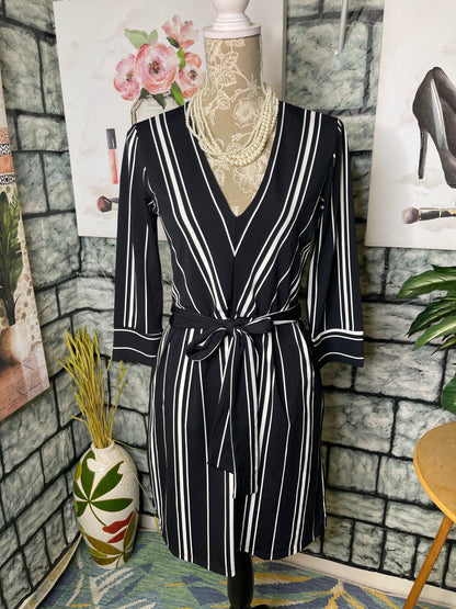 H&M Black White Dress Women sz Small