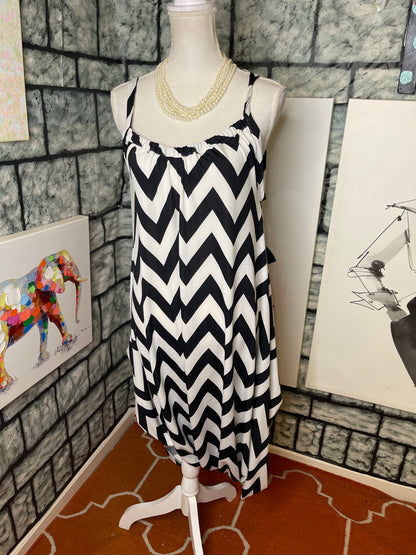 Black White Jumpsuit Women sz Medium