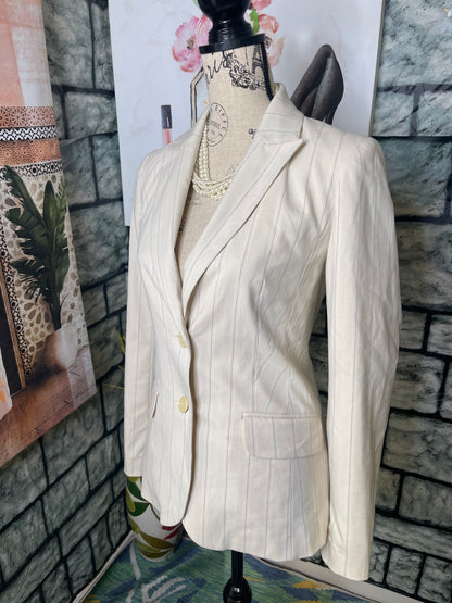 H&M Beige Gray Blazer Women sz 4