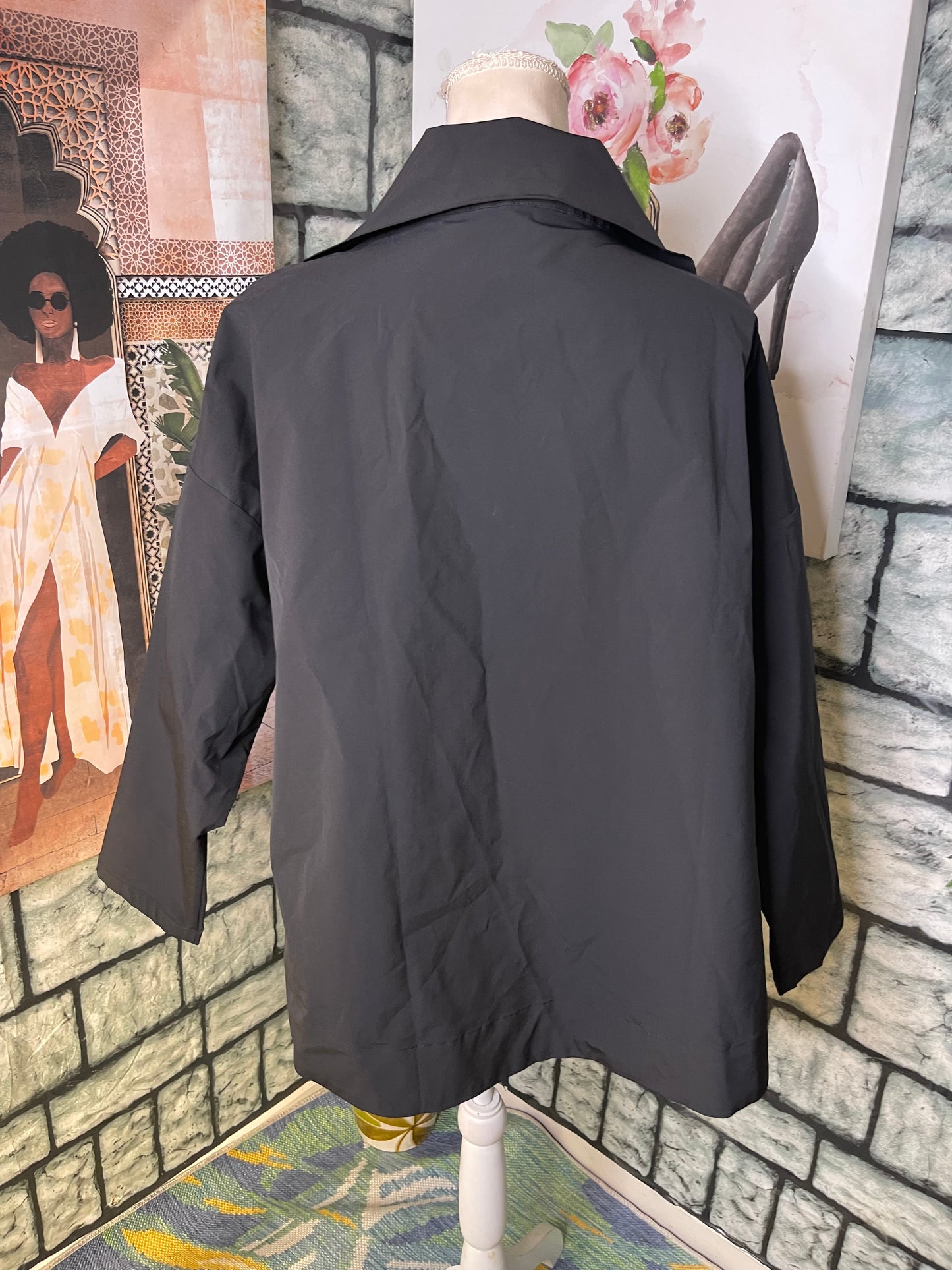 Wynne Layers Black Cover Blouse Women sz 1XL