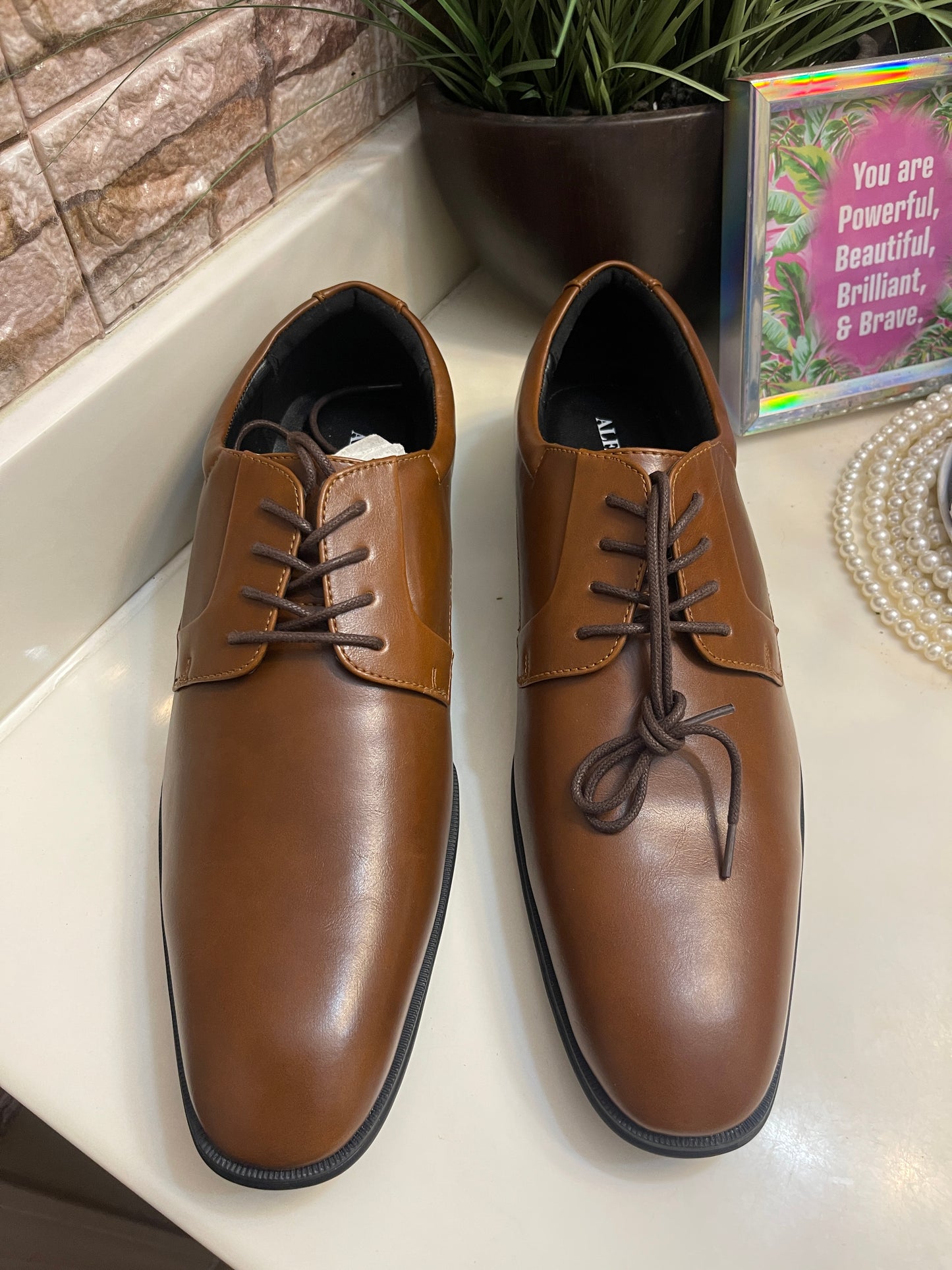 NEW Alfani Brown Dress Shoes Men sz 12