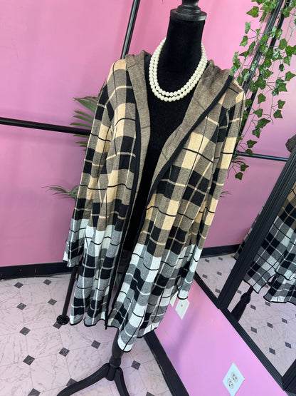 NEW Belle Brown Black Cardigan Women sz 2XL