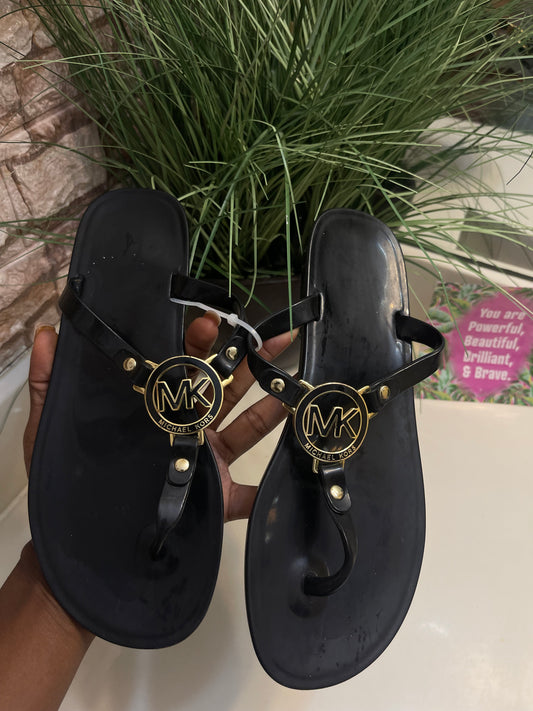 Michael Kors Black Gold Sandals Women sz 7
