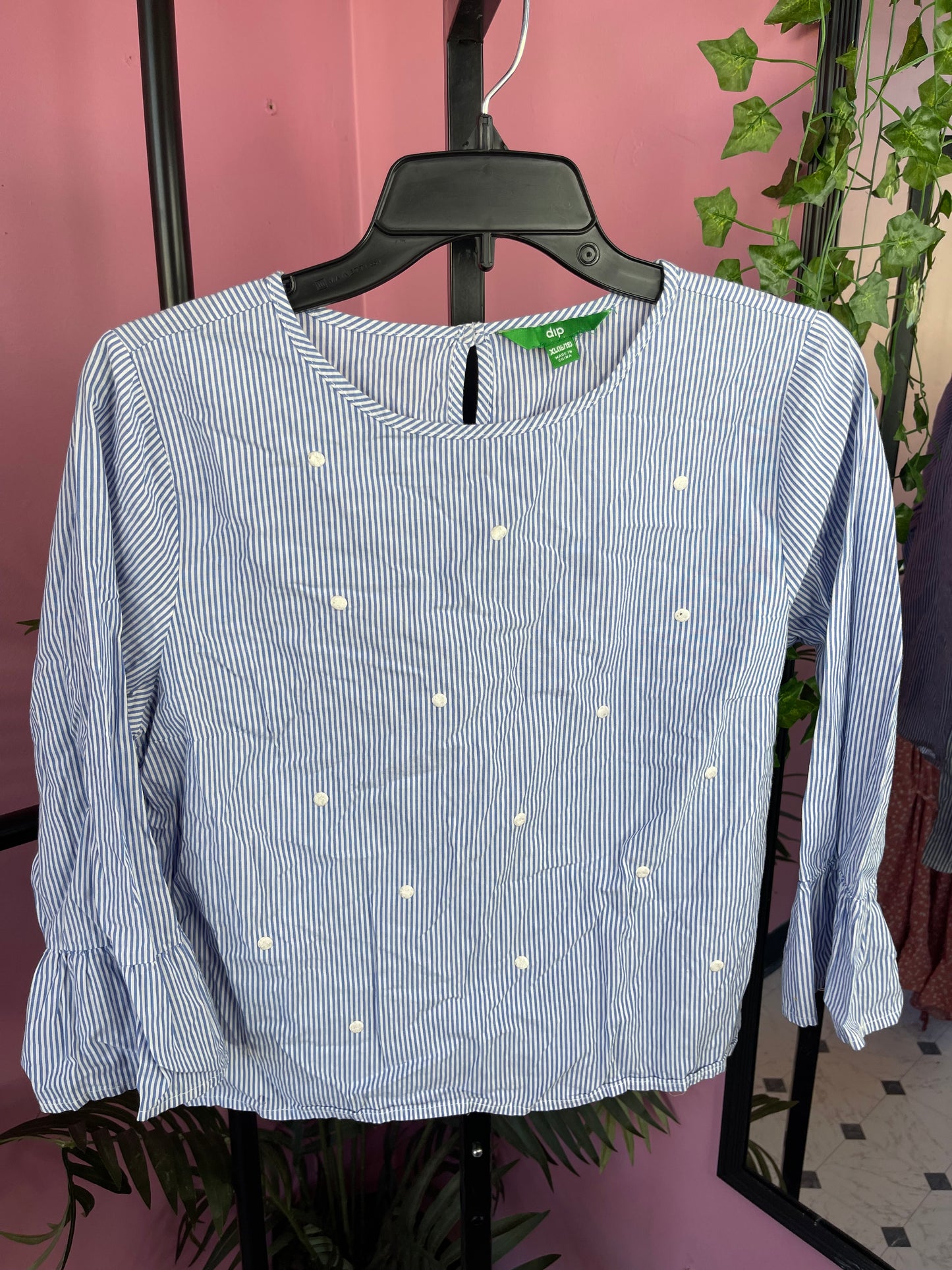 Dip Blue White Blouse Girls sz XL 16/18